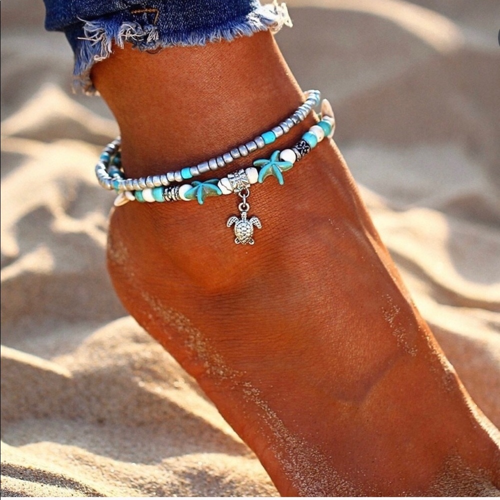 Multi layered Anklet 🐢🌴